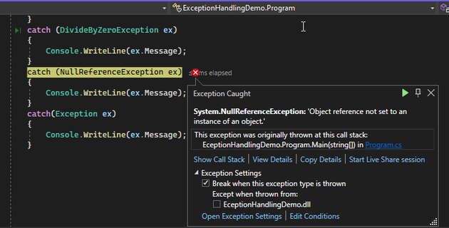 C#.Net Exception Handling